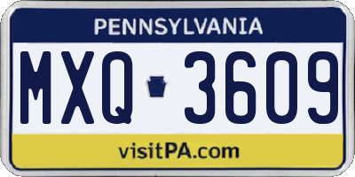 PA license plate MXQ3609