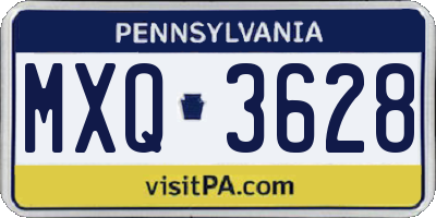 PA license plate MXQ3628