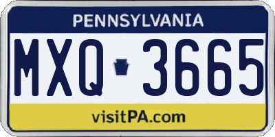 PA license plate MXQ3665