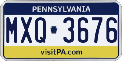 PA license plate MXQ3676