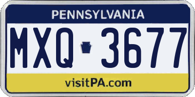 PA license plate MXQ3677