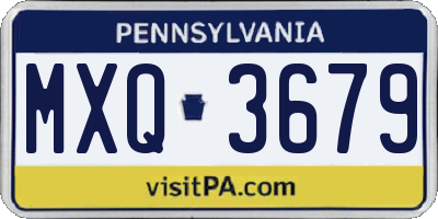 PA license plate MXQ3679
