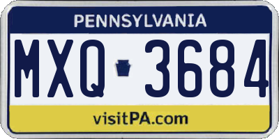 PA license plate MXQ3684