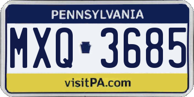 PA license plate MXQ3685