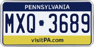PA license plate MXQ3689