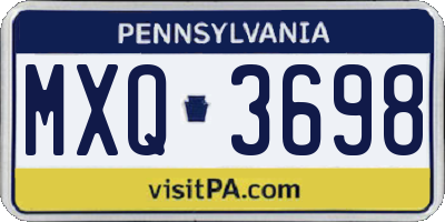 PA license plate MXQ3698