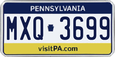 PA license plate MXQ3699