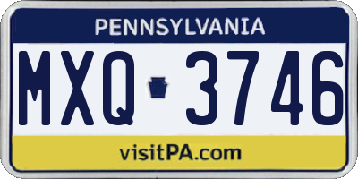 PA license plate MXQ3746