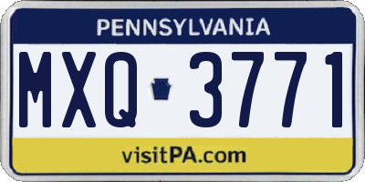 PA license plate MXQ3771
