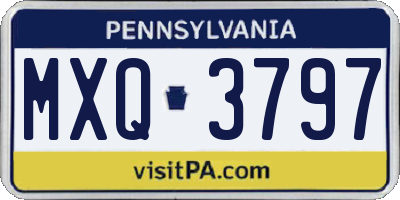 PA license plate MXQ3797
