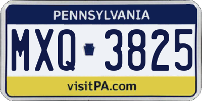 PA license plate MXQ3825