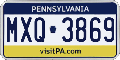 PA license plate MXQ3869