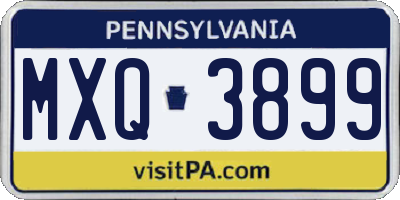 PA license plate MXQ3899