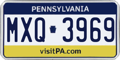 PA license plate MXQ3969