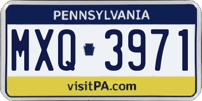 PA license plate MXQ3971