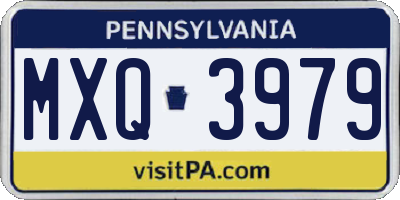 PA license plate MXQ3979