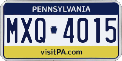 PA license plate MXQ4015
