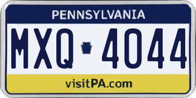 PA license plate MXQ4044