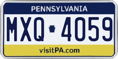 PA license plate MXQ4059