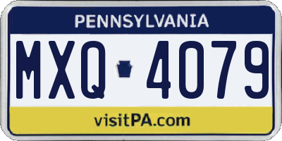 PA license plate MXQ4079