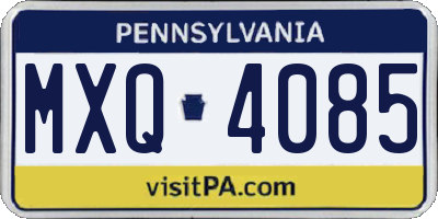 PA license plate MXQ4085
