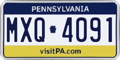 PA license plate MXQ4091
