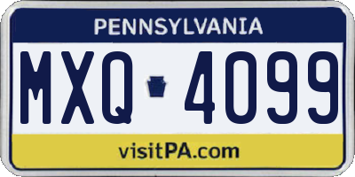 PA license plate MXQ4099