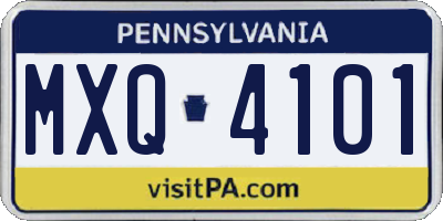 PA license plate MXQ4101
