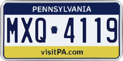 PA license plate MXQ4119