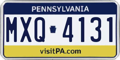 PA license plate MXQ4131