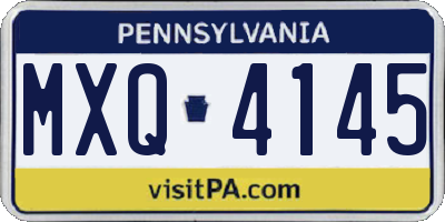 PA license plate MXQ4145