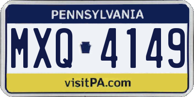 PA license plate MXQ4149