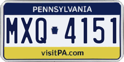 PA license plate MXQ4151