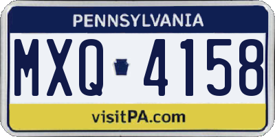 PA license plate MXQ4158