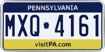 PA license plate MXQ4161