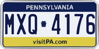 PA license plate MXQ4176