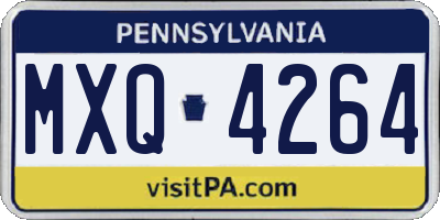 PA license plate MXQ4264