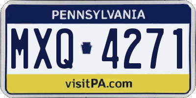 PA license plate MXQ4271