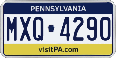 PA license plate MXQ4290