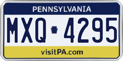 PA license plate MXQ4295