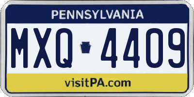 PA license plate MXQ4409