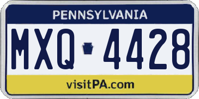 PA license plate MXQ4428