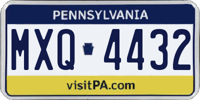 PA license plate MXQ4432