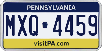 PA license plate MXQ4459