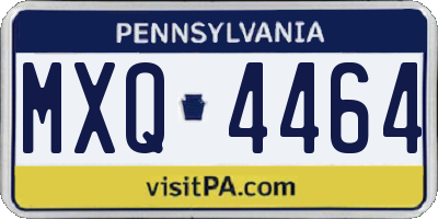 PA license plate MXQ4464