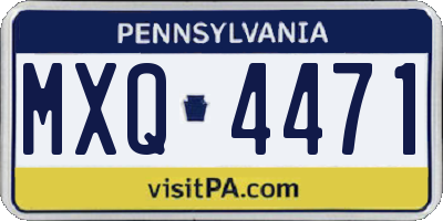 PA license plate MXQ4471