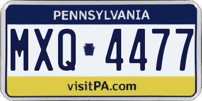 PA license plate MXQ4477