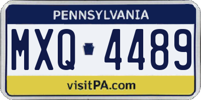 PA license plate MXQ4489