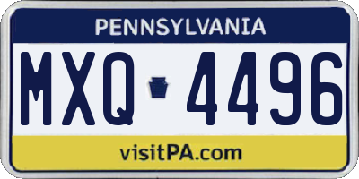 PA license plate MXQ4496