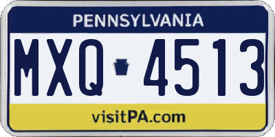 PA license plate MXQ4513